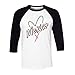 TeesAndTankYou Heart Mexico Three-Quarter Raglan Sleeve Baseball Shirt Unisex Medium White/Black