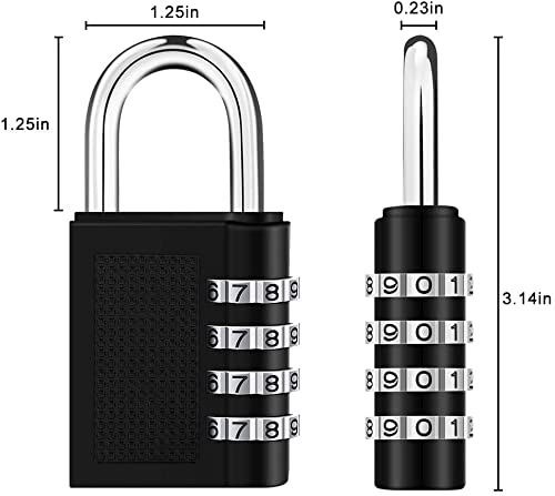 Image of Pumelo 4-Digit Combination Padlock Locks for School Gym Locker, Sports Locker, Fence, Toolbox, Case, Outdoor, Fence, Hasp and Storage (Red)