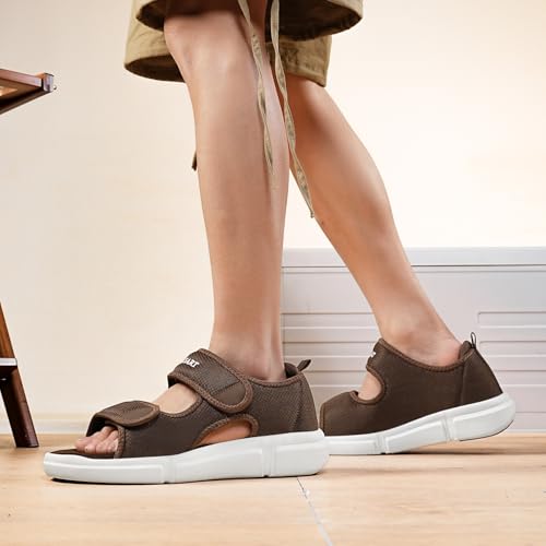 Image of Diabetic Sandals for Men Wide Toe Swollen Feet Adjustable for Foot Pain ReliefOpen Toe Casual Athletic Sandals for Outdoor Beach Travel Summer