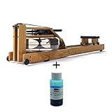 Waterrower Eiche Rudergerät inkl. blauer Wasserfarbe Fitnessgeräte für zuhause und Bauch Beine Po Rower klappbar Fitnessgerät aus Holz und Water Rower Eiche mit S4 Monitor waterrower rudergeräte