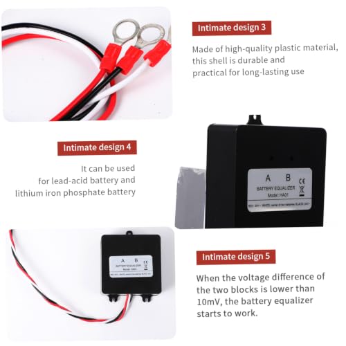 Módulo ecualizador de batería 12 V y 24 V, estabilizador de voltaje, equilibrador automático con protección contra sobrecarga y sobredescarga para aplicaciones automotrices y marinas miniatura 6