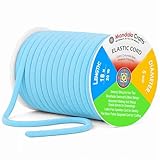 Mandala Crafts Columbia Blue Soft Elastic Cord – 20 Yards 5mm Flat Nylon Fabric Spandex Stretchy String Cords for Bikini, Bathing Suit String, Hair Ties, and Drawstring Sewing