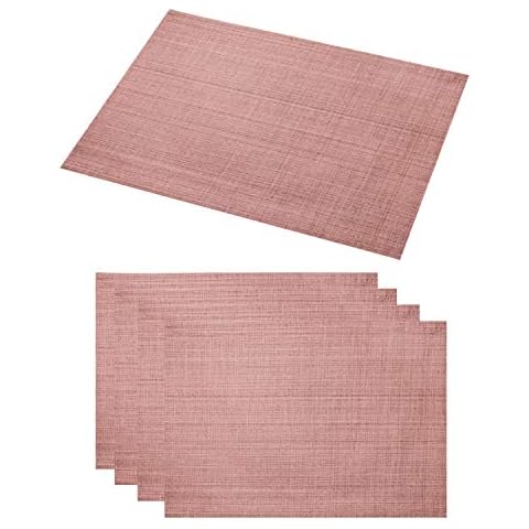 Delindo Lifestyle Samba Placemats Washable Dusky Pink 30 x 45 cm Set of 4 Table Mats Wipe Clean Cover