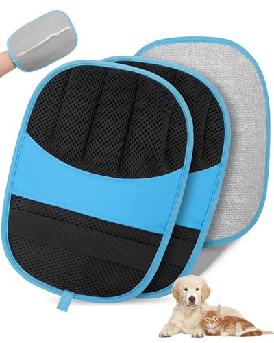 Lot de 2 gants d'épilation pour animaux de compagnie – Gants de brosse magique électrostatiques pour chiens et chats, The Magic Brush Pure Path Yomi Pet...