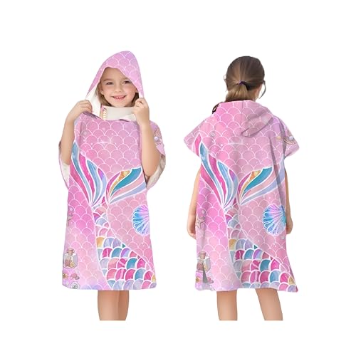 Proumhang Poncho de Surf/Baño/Piscina/Playa para Niños,Toalla de Microfibra con Capucha,Toalla de Playa con Capucha,Watersport Capucha Poncho Toallas para Niños Niñas Estilo 6 75x60cm