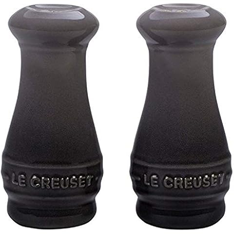 Le Creuset Stoneware Salt & Pepper Shakers Set of 2, 4 oz. each, Oyster Cover