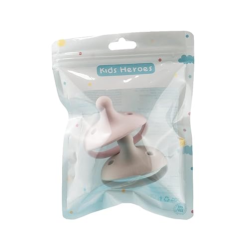 Miniatura 3 de Kids Heroes - Chupetes de silicona de una pieza con mango y orificios de ventilación para bebés de 0 a 36 meses, sin BPA, suaves, paquete de 2, rosa
