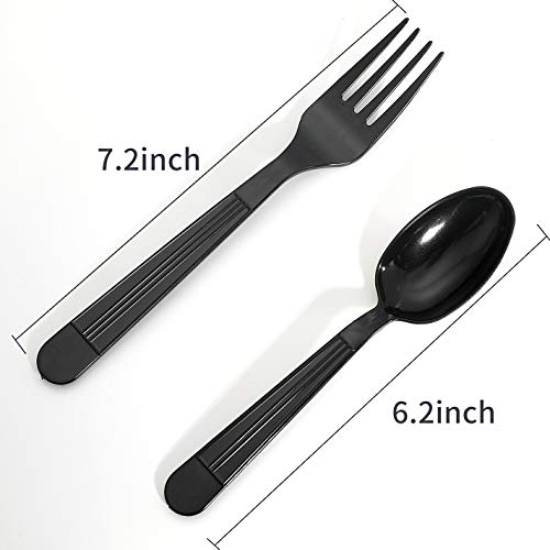 Supernal PP-5302/03 BLACK 400Pcs Black Spoons Plastic Disposable,Plastic Flatware thumb #1