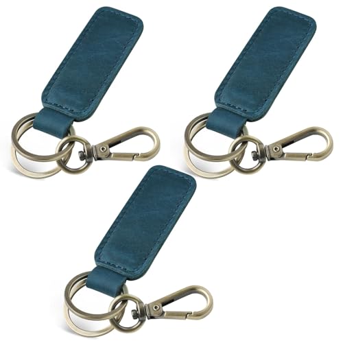 Image of Jack&Chris Genuine Leather Car Keychain, Universal Key Fob Keychain, Leather Key Chain Holder for Men and Women, JC306