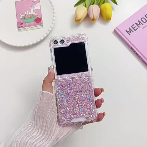 Protection antichoc Samsung Galaxy Z Flip 5 avec coins renforcés et paillettes