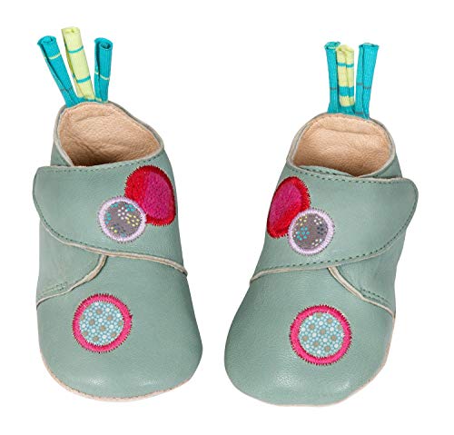 Baby scarpe in pelle di botte in menta 2 diverse taglie design collezione Les Jolis Pas Beaux di Moulin Roty ora nello wichtelladen. de ordinare