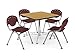 OFM Core Collection Breakroom Set, 42" Square Multi-Purpose Table in Oak, 4 Rico Stacking Chairs in Burgundy (PKG-BRK-07-0021)