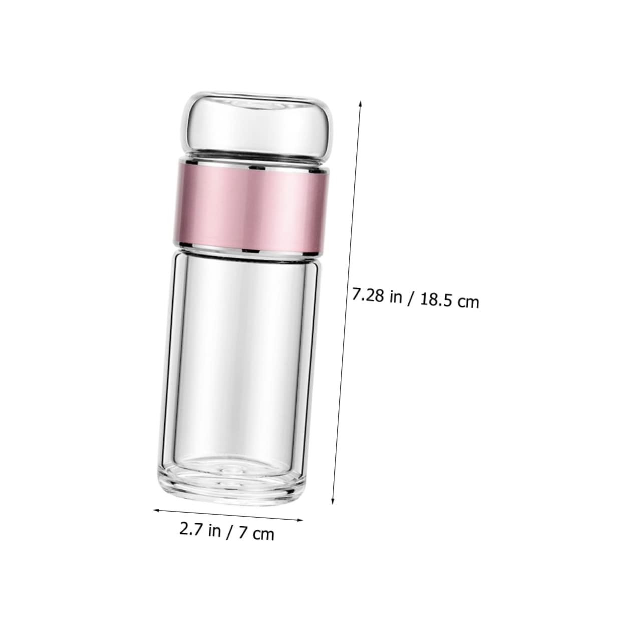 COLLBATH Tragbare Teetasse mit Teesieb und Deckel, 250ml Glas, Roségold