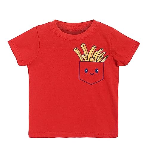 Image of miniklub Boys Red Printed Organic Cotton T-Shirt
