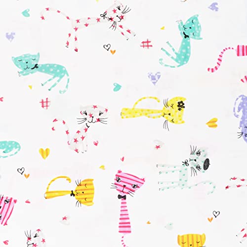 Scientific Sleep Kitty Cats Cute Fun Soft Sheets Set Twin, Fitted Sheet With 14" Inch Deep Pocket, 100% Microfiber Polyester Bedding Sheet Set For Girls Teen Kids Gift (6, Twin) #TOP4