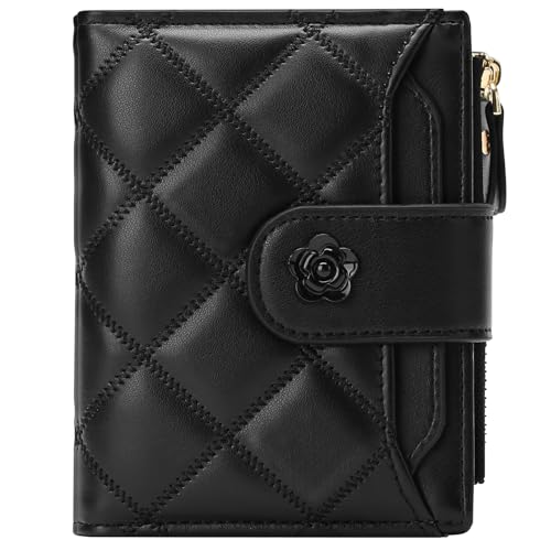 Listado de Carteras y monederos para Mujer Top 10. 47 Monedero Negro,Cartera Mujer, Carteras Pequeñas para Mujer, Mini Carteras Delgadas y Plegables con 15 Espacios y Ventana para Identificación con Compartimento para Monedas(Negro)