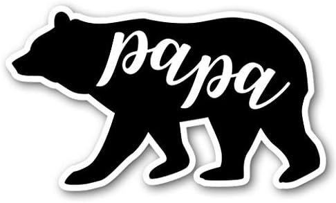 Papa Bear - Adhesivo de vinilo de 3 pulgadas para coche, laptop, botella de agua, teléfono, calcomanía impermeable