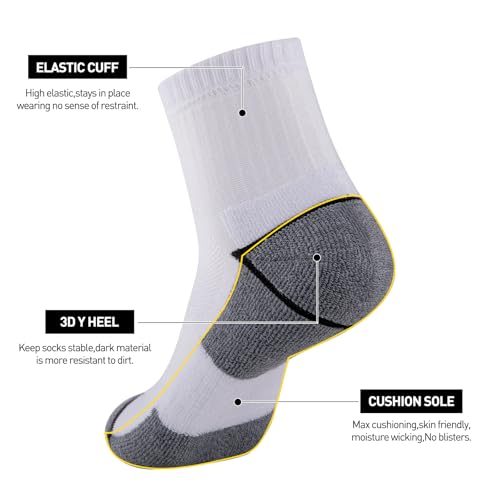 COOVAN 8 Pairs Mens Ankle Athletic Socks Quarter Cushion Comfort Casual Running Moisture Wicking Sports Socks2