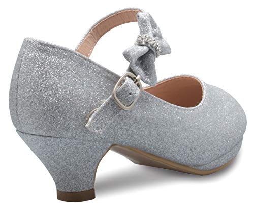 Olivia K Girls Bow Mary Jane Kitten Heel Pumps (Toddler/Little Girl)3