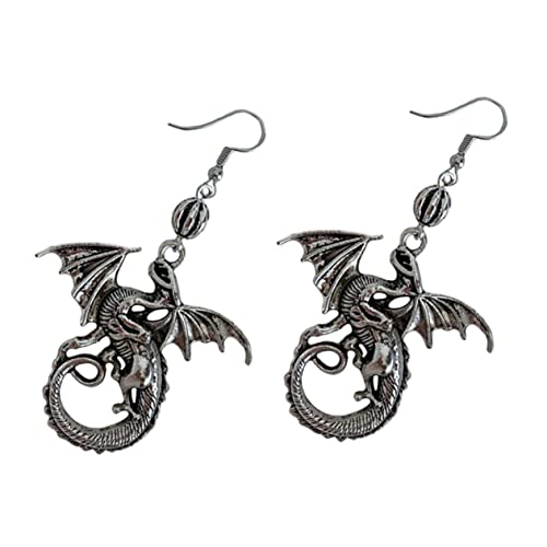 1 Par Pendientes Largos de Dragón para Mujer Aretes de Retro