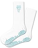 AYQJCBGC Grip Pilates Team Bride Blue Bow Bridesmaid Crew Socks, Pilates Socks with Grips for Wedding.(013)