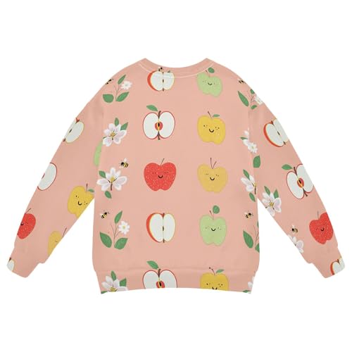JUNZAN Cute Apples Fruit Peach Little Kids Pullover Hoodie Crewneck Hoodies for Girls Sports 4T2