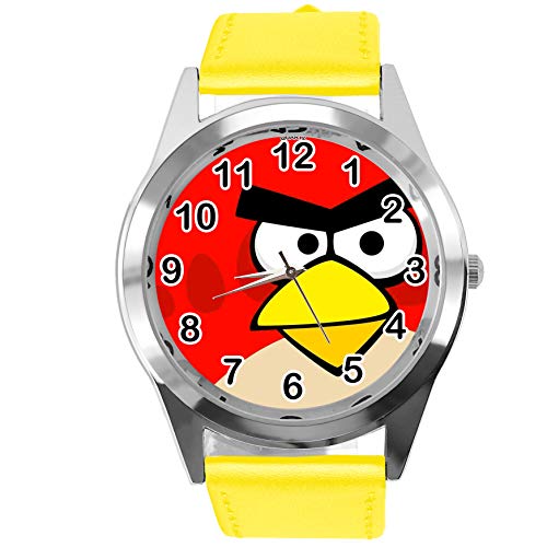 Montre pour fans d'oiseaux TAPORT e2, le cadeau en cuir jaune idéal