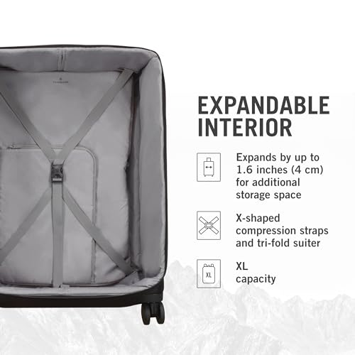 Victorinox Werks Traveler 6.0 Softside Large Case - Travel Luggage with Spinner Wheels - Suitcase with Combination Lock & Laptop Compartment - 104 Liters, Black - Thumbnail 5