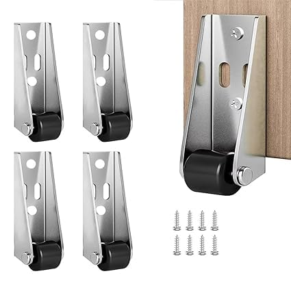 SHOPLUV 4Pcs Caster Wheel with Screw | Side Mount Caster | Silent Rubber Rolling Wheel with Screws | Rubber Pulleys | Caster Wheel Suitable for Furniture, Drawers, Doors, Bookcases, DIY