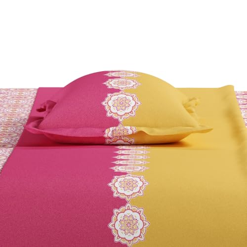 Image of Mytrident Bedsheet for Double Bed King Size |108 inch x 108 inch | Meadow Pink