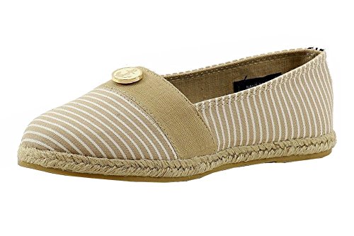Nautica Girl's Azeda Stripe Black Canvas Fashion Slip On Shoes Sz: