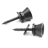 Color: Negro TOOGOO(R)2pcs Correa de guitarra bloqueo pines clavija metal para guitarra electrica acustica Ukelele Bajo universal Negro