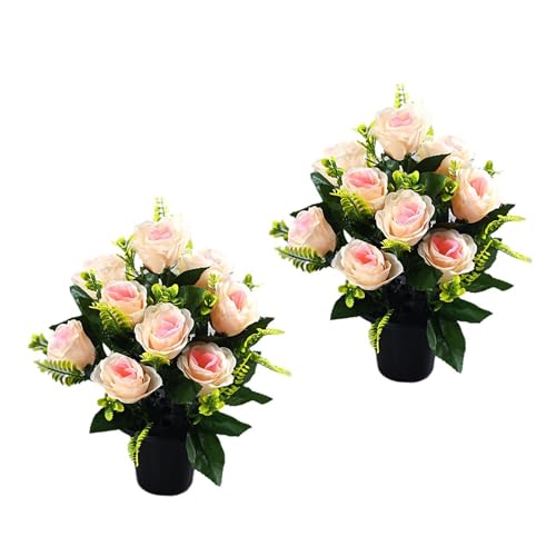 Lerpwige 2pcs realista seda ramo de rosas