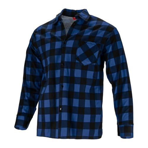 Lahti Pro Chemise de Travail Style bûcheron en Flanelle, 100% Coton, Carreaux - Certifié CE/en 340, Bleu, LPKF3M