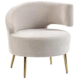 DESIGN MODERNO: Una silhouette inconfondibile, un rivestimento in chenille di alta qualità e le gambe dorate trasformano questa sedia imbottita un complemento elegante, ideale per migliorare le camere da letto o i salotti