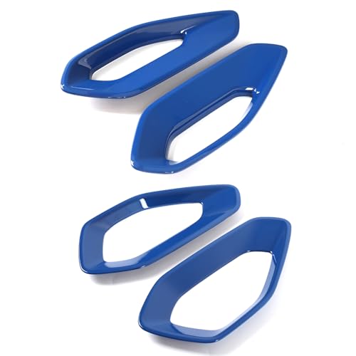 Bekantogy 4PCS Center Consoles Grab Handle Side and Inner Door Panel Cover Trim Compatible with Nissan Frontier 2022-2025 ABS Interior Door Panel and Armrest Shift Side Panel Trim Frame (Blue)