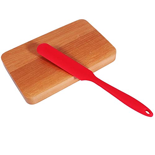 Cake Cream Butter Spatula Silicone Spatula Slim Silicone Cooking Brush Non-Stick Scraper Heat Resistant Spatula for Blender Cooking Jaw Stir Mixing (Red) - Image 2