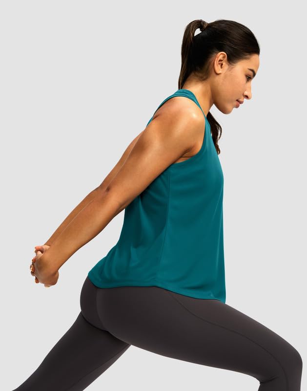 Image of Women's Workout Tops Racerback Athletic Tank Tops Sleeveless Loose Fit Yoga Running Gym Shirts for Women