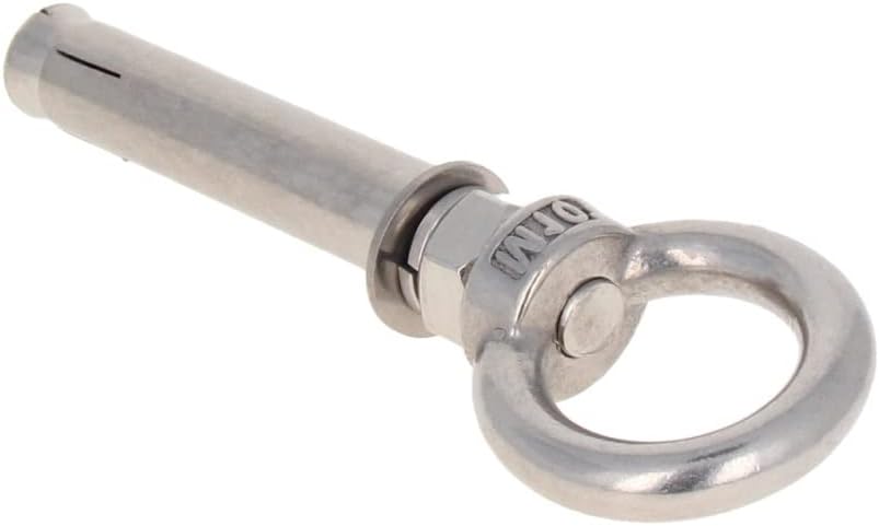 Yinpecly M10x80mm Hex Nut Sleeve Anchor Expansion Bolts Fastener 304 Stainless Steel Anchor Concrete Expansion Eye Bolts Convenient for Engineering Fixation Silver Tone 4pcs