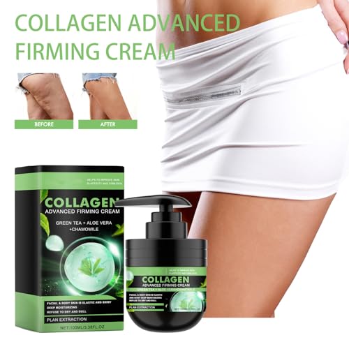 Collagen Body Lotion, Dry Skin Lotion With Green Tea + Aloe Vera, Camomile Lotion Reduce Back Acne & Fine Lines, Firming Body Lotion For Dry & Aging Skin, Collagen Cream For Body & Face - Image 6