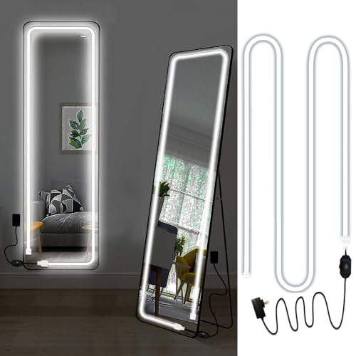 Image of 16FT Silicone LED Strip White Spotless Under Cabinet | 5M /16ft silicone strip, no light spots Plug-in step dimming. Self-adhesive for kitchen, bathroom, mirror, bedroom. IP65.