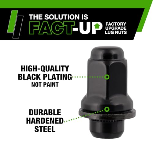 Image of DPAccessories Lug Nuts Compatible with 2005-2015 Toyota Tacoma | Black OEM Style | Factory Aluminum Wheels Only | Set of 24 Wheel Nuts | DTOTA602F-BK /1