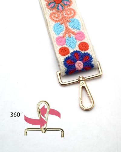 Image of Embroidered Purse Straps Replacement Crossbody Wide Adjustable Bag Straps | Thick Purse Strap for Crossbody Bags,Extra Long Strap,Cross Body Straps for Handbags,Bag Straps for Tote Bags,Shoulder Straps