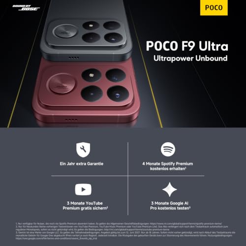 Poco F9 Ultra, Smartphone 16+512 GB, Dark Cherry, 8050mAh Akku, 100W Laden – Ansicht 3