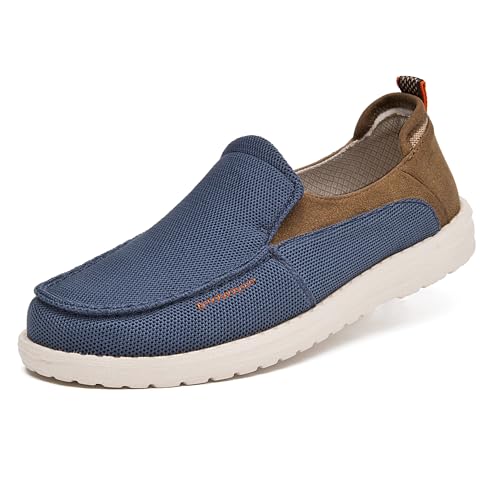 Men's Slip On Boat Shoes Casual Loafers Barefoot Slip-ons for Men Breathable Lightweight Walking Shoes Hands Free