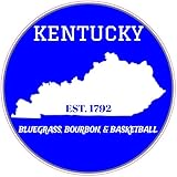 U.S. Custom Stickers Kentucky Bluegrass Bourbon Basketball Circle Decal 7 Inch