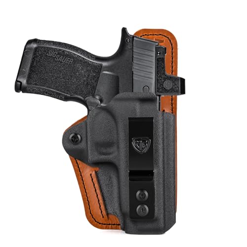 IWB Holster for Sig Sauer P365/P365 X/P365 XL/P365 SAS Pistol Concealed Carry Comfort Cushion Pad, RMR Red Dot Optic Cut, Kydex Leather Hybrid Holster for Appendix Carry, Right Hand