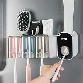 Dispenser automatico di dentifricio, impermeabile, senza polvere, montaggio a parete, porta dentifricio, accessori da bagno, dispenser automatico di dentifricio per bagno (B)