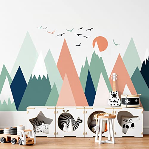 Children's Wall Stickers Baby Room Decoration Children's Wall Stickers Scandinavian Mountains Nolwenka Giant Wall Sticker H120 x L180 cm - Image 4