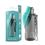 Dog Water Bottle , Portable Dog Water Bottle , Dog Water Dispenser with Patented Leak-Proof Design for Dog Walking, Hiking and Traveling BPA-Free Materials (27oz, Green)